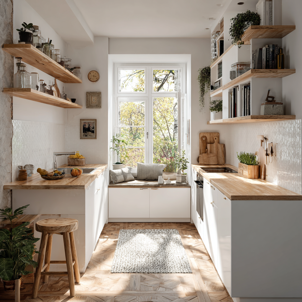 Modest White Scandinavian Kitchen