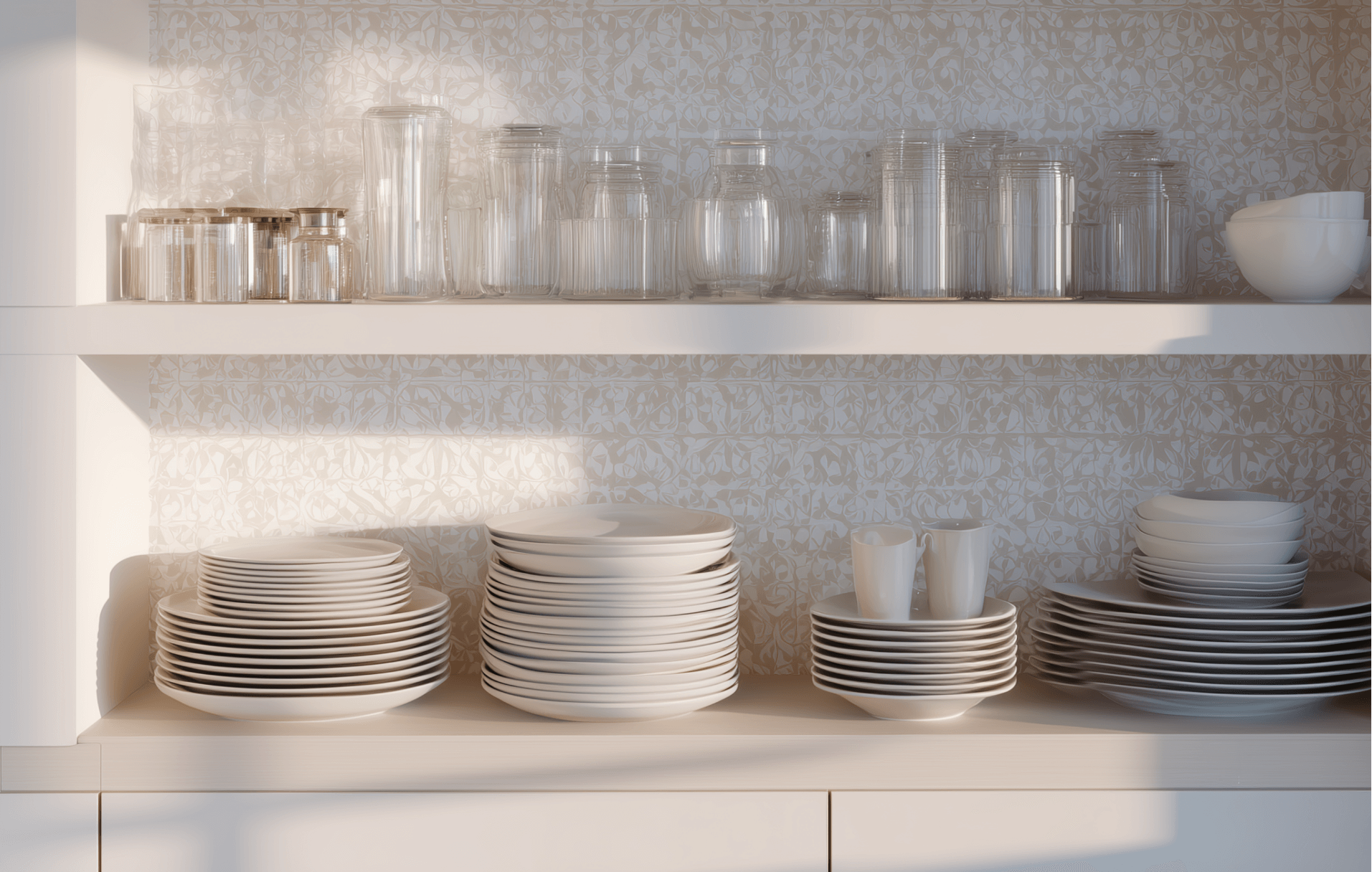 Open Kitchen Cabinets Without Doors - Wallpaper