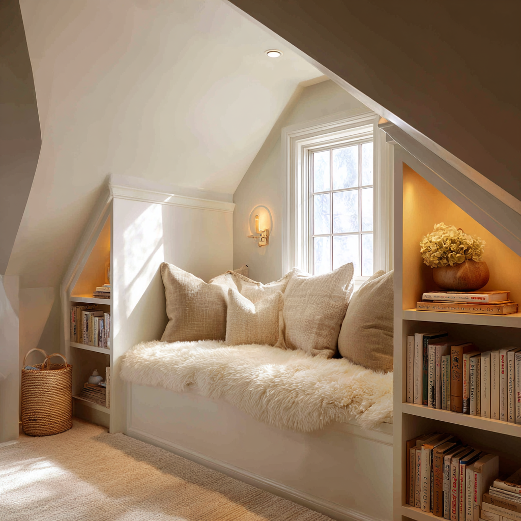 Reading nook remodeled small attic
