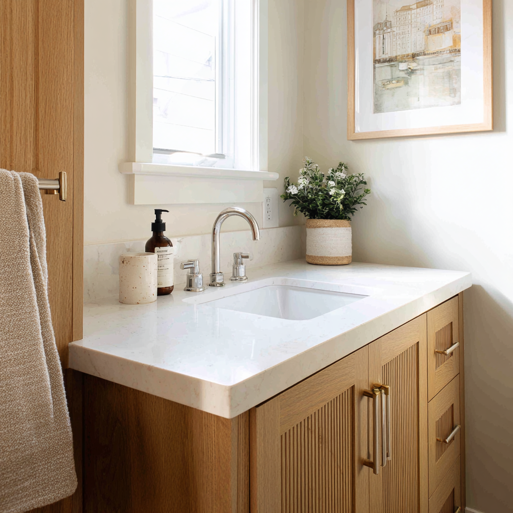 Reeded Cabinet Bathroom