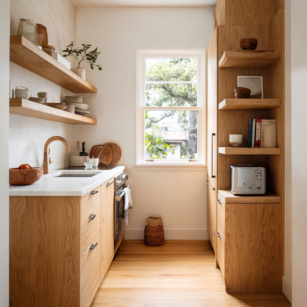 Small ADU kitchen wood
