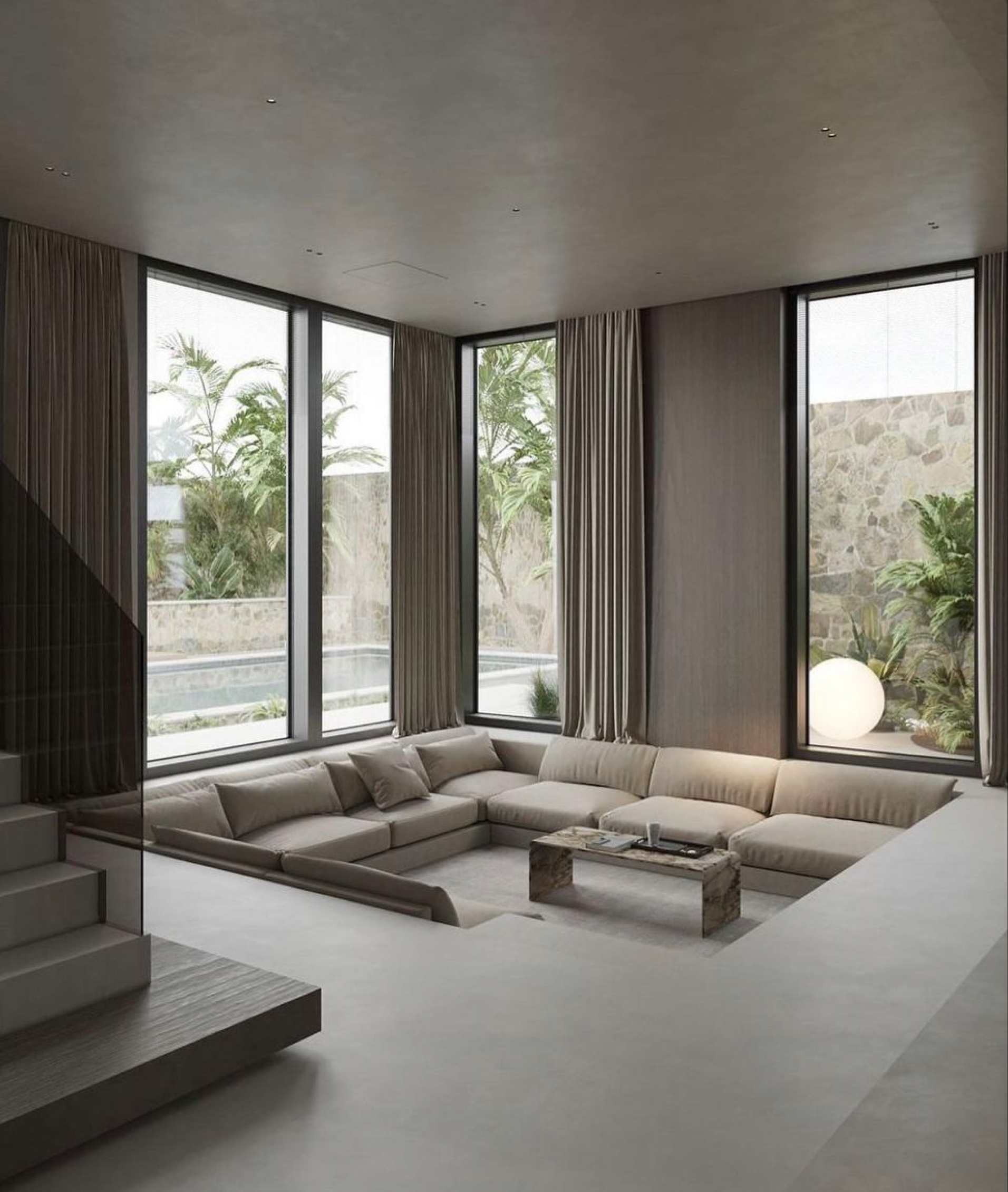 Sunken Living Room - Modern Remodeling Ideas & Building Insights-4