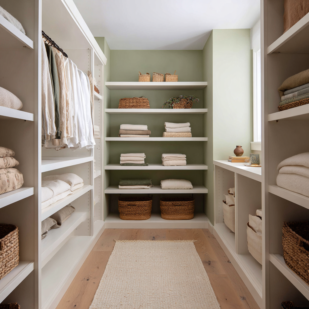 U-shaped walk in closet