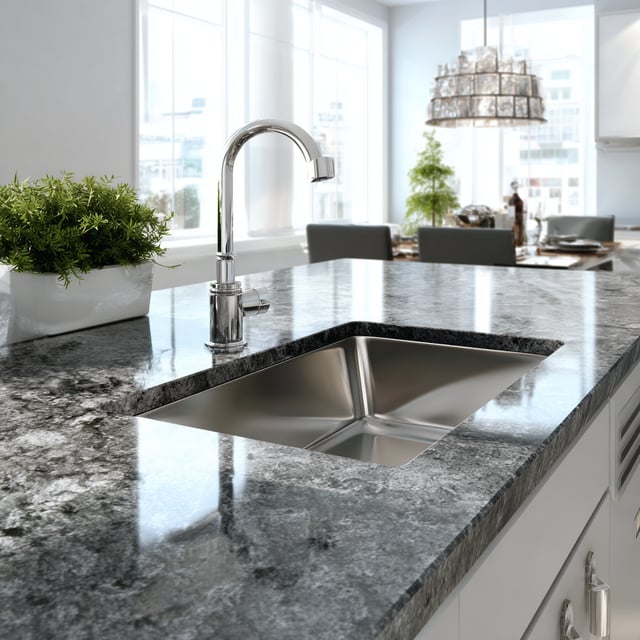 Undermount on a polished countertop