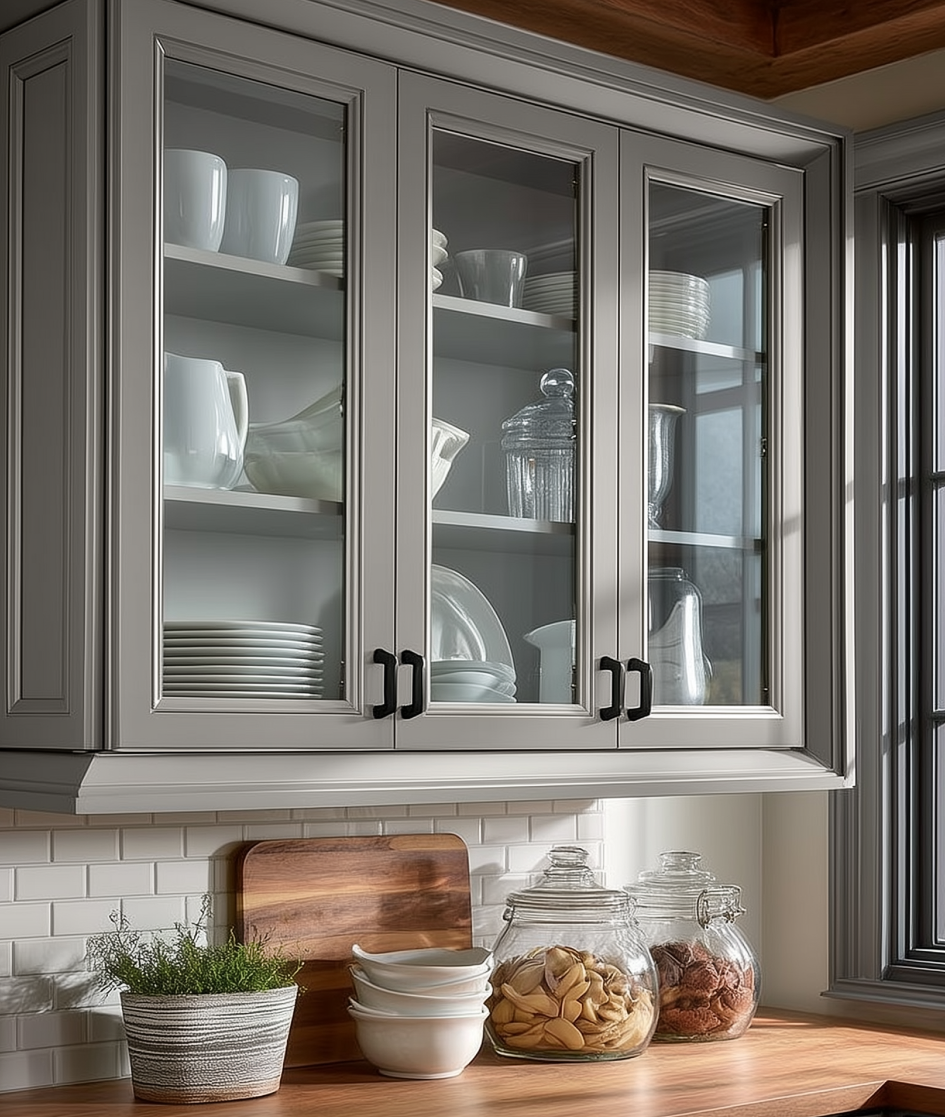 Upper cabinets with glass doors - is the right look for your kitchen-5