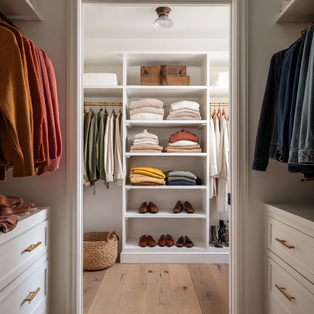 Walk in Closet Colorful Clothes