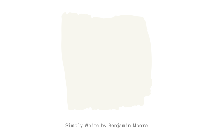Simply White paint swatch by Benjamin Moore