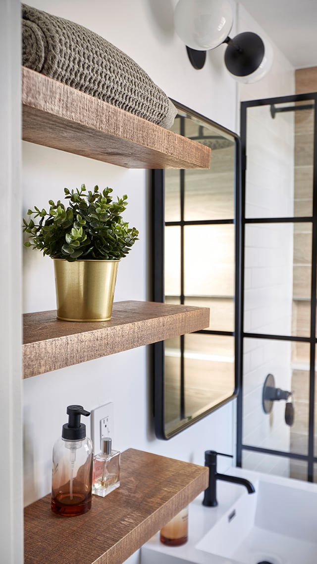 open shelving bathroom ideas