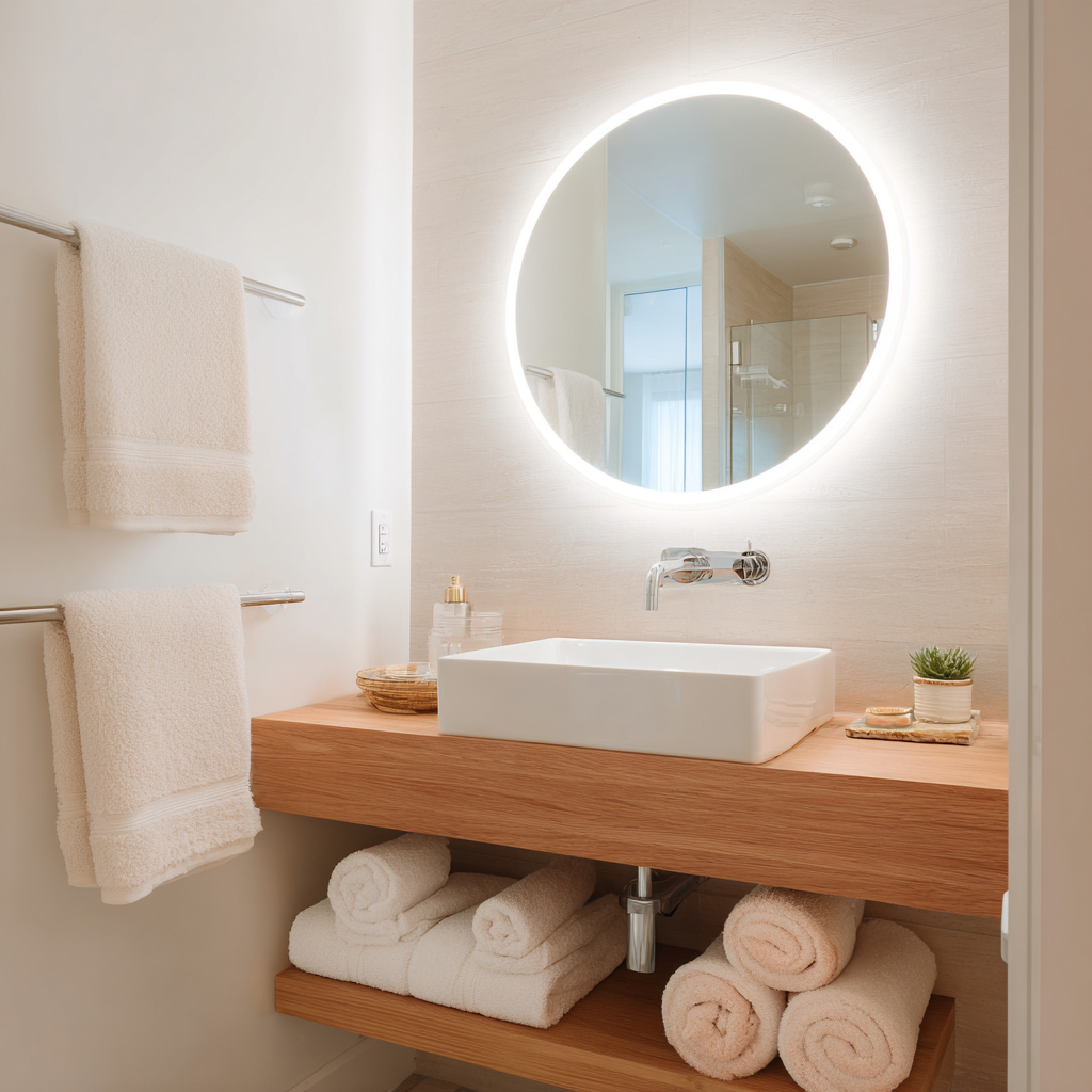 u5821215421_A_compact_bathroom_with_a_round_backlit_mirror_fl_58b49cde-9ff1-4909-b091-e71a9709a74e_2