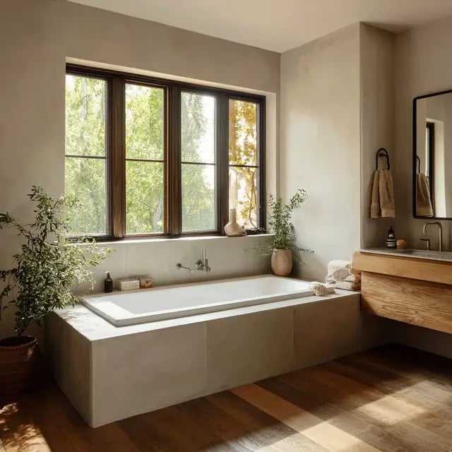 A_modern_solid-surface_rectangular_soaking_tub