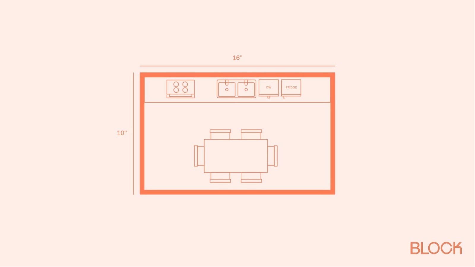 Block kitchen plan 16x10 layout idea