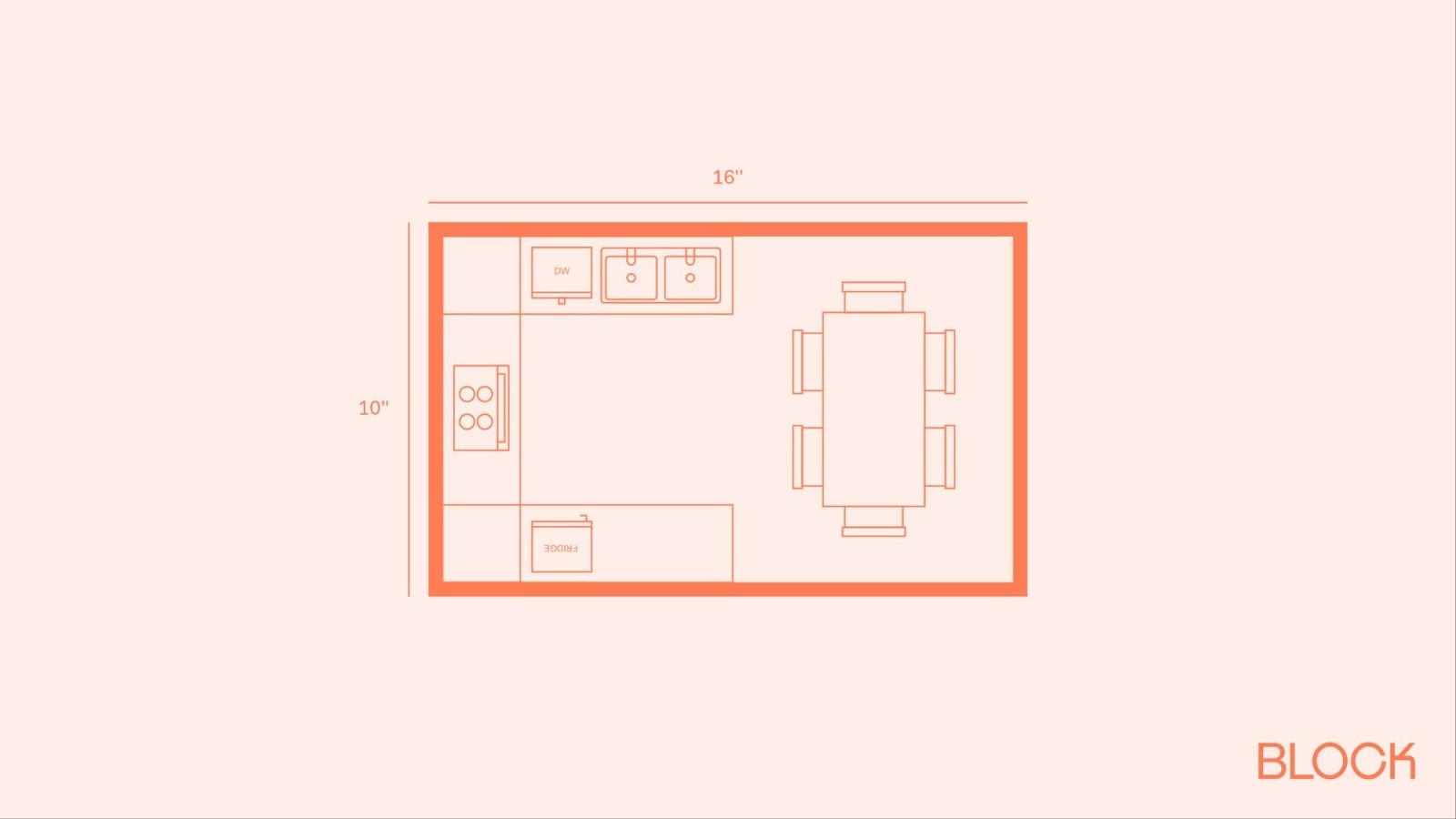 Block kitchen plan 16x10 layout idea