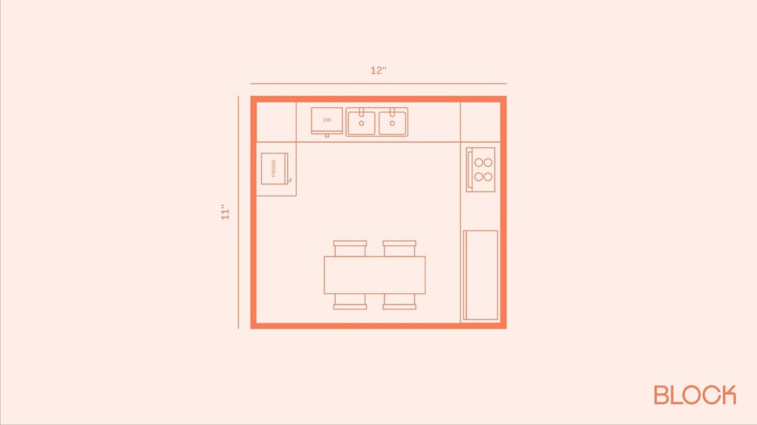 Block kitchen plan 11 x 12 layout