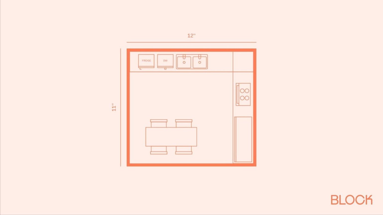 Block kitchen plan 11 x 12 layout
