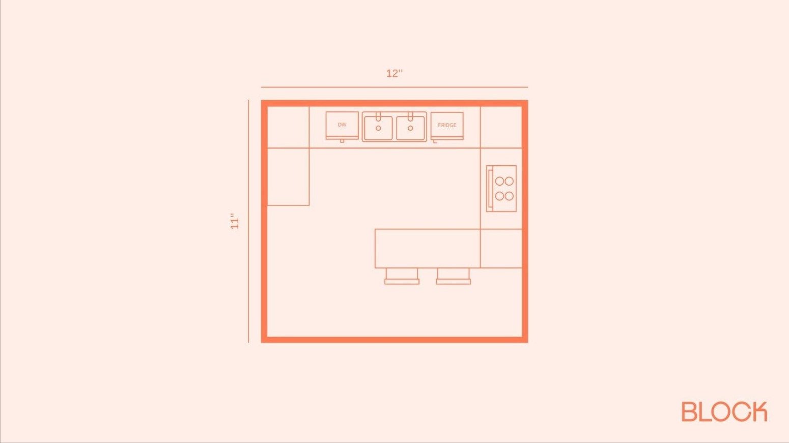 Block kitchen plan 11 x 12 layout