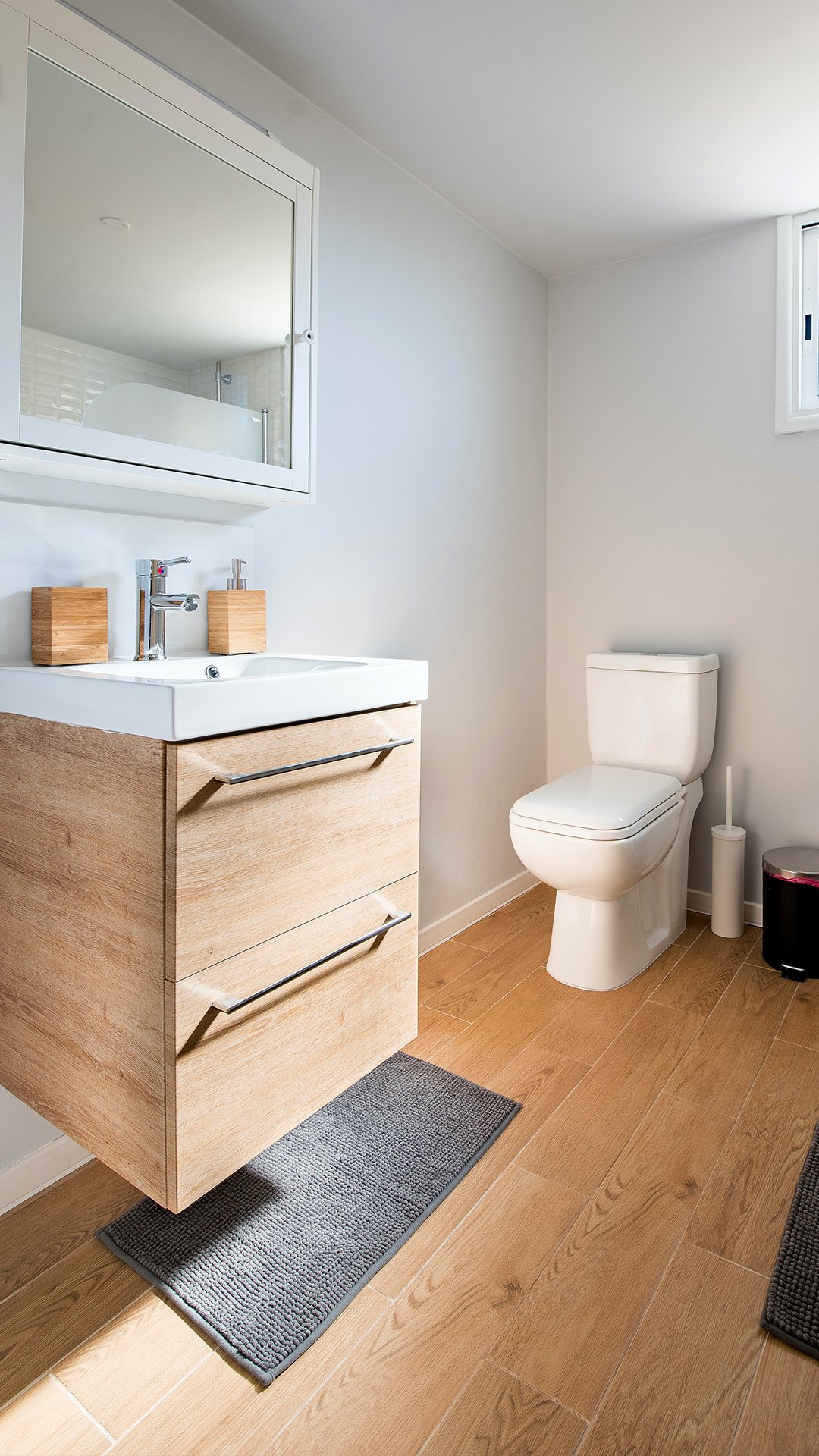 Doing a Wood Floor Bathroom the Right Way Block Guides